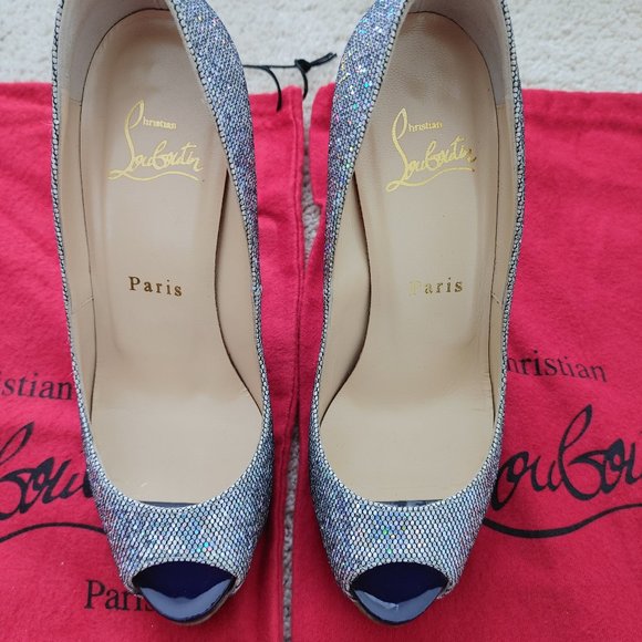 Christian Louboutin NEW VERY PRIVE 120 GLITTER DISCO BALL heels 35.5 like new - Picture 3 of 16